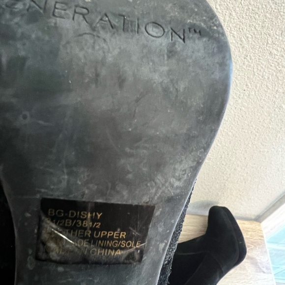 BCBG GENERATION platform stiletto Boots Black Suede 8 1/2 genuine leather - Picture 6 of 7